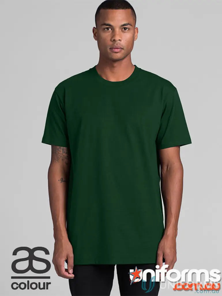 Dark green AS Classic Tee in relaxed fit style made from comfy combed cotton tee fabric