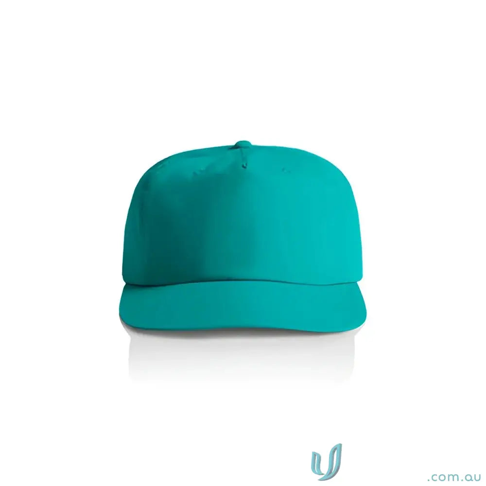 Plain teal AS Colour 1114 surf cap made from recycled nylon with plastic snapback