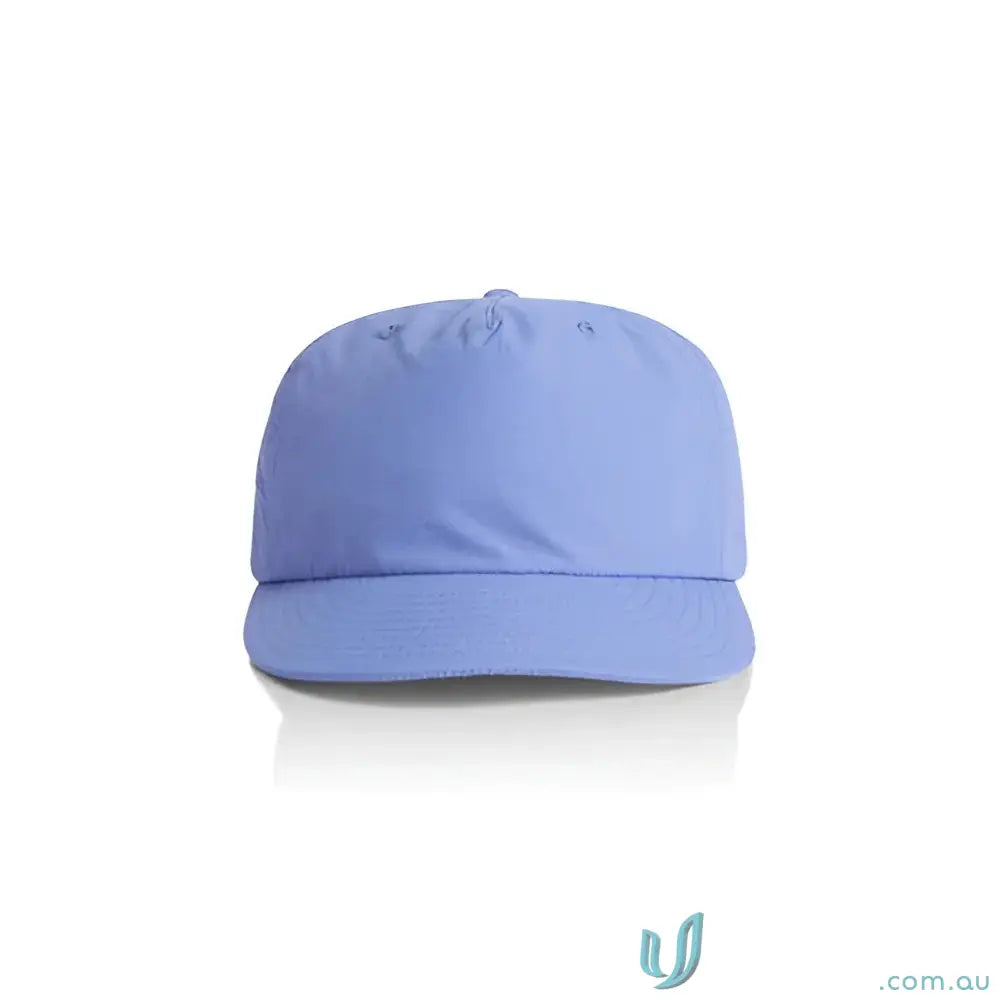Light purple recycled nylon surf cap with soft brim and plastic snapback for versatile wear