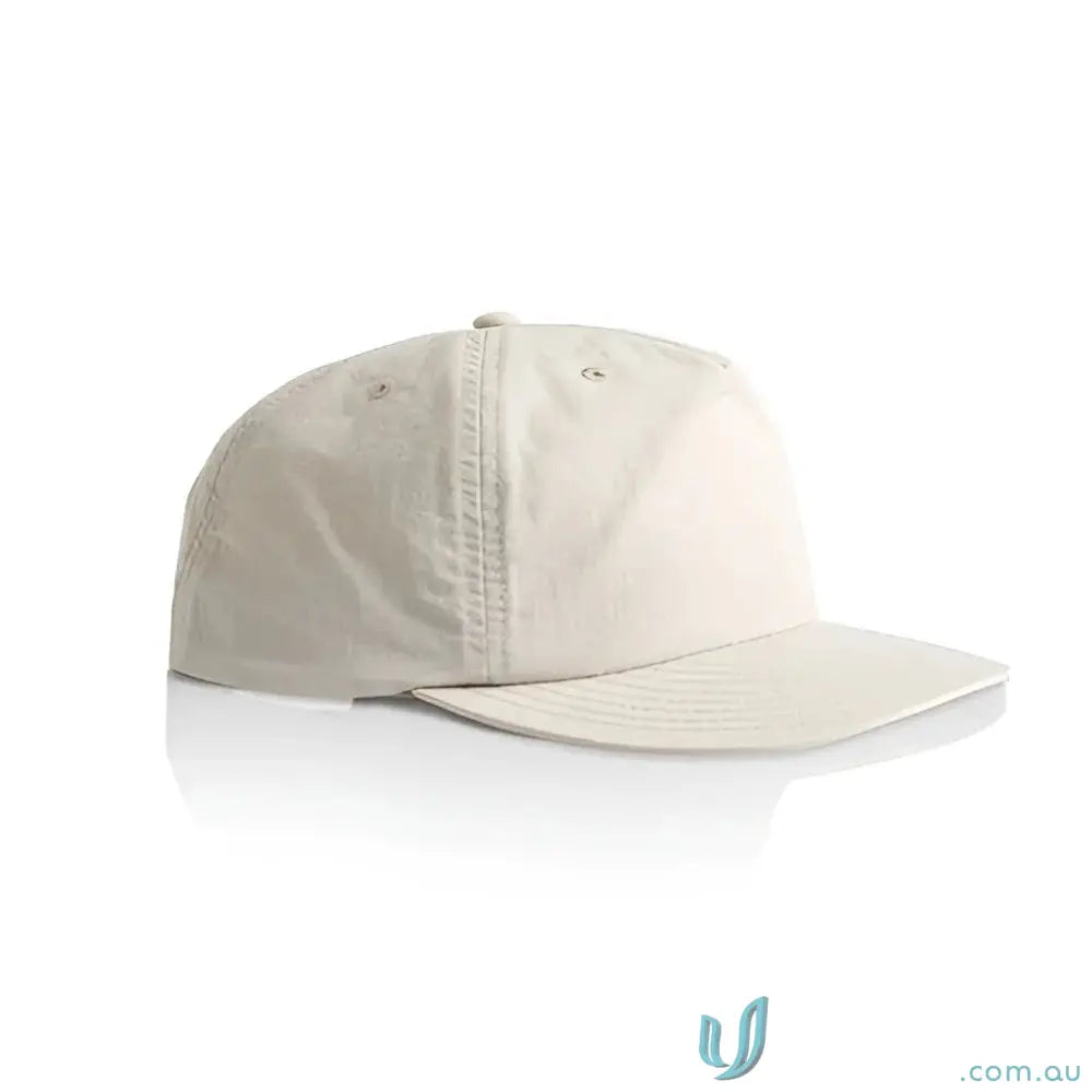 Light beige AS Colour 1114 surf cap with plastic snapback and recycled nylon fabric