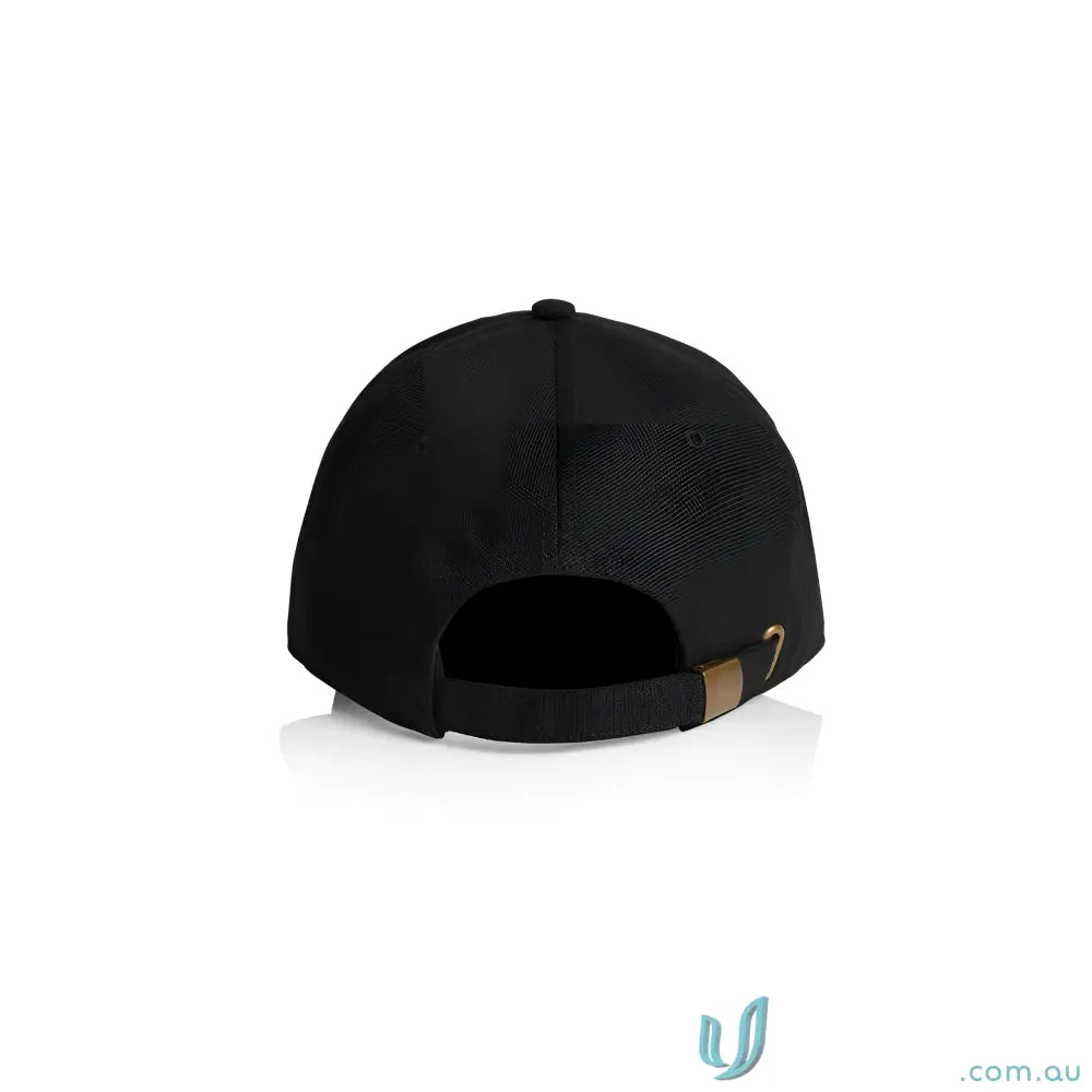 Black cotton canvas Access Canvas Cap with bronze buckle closure and low-profile fit