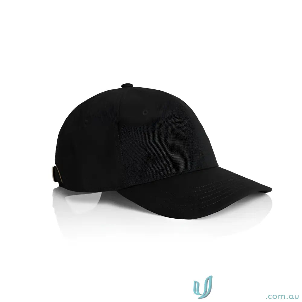 Plain black AS Colour Access Canvas Cap with curved peak and low-profile design