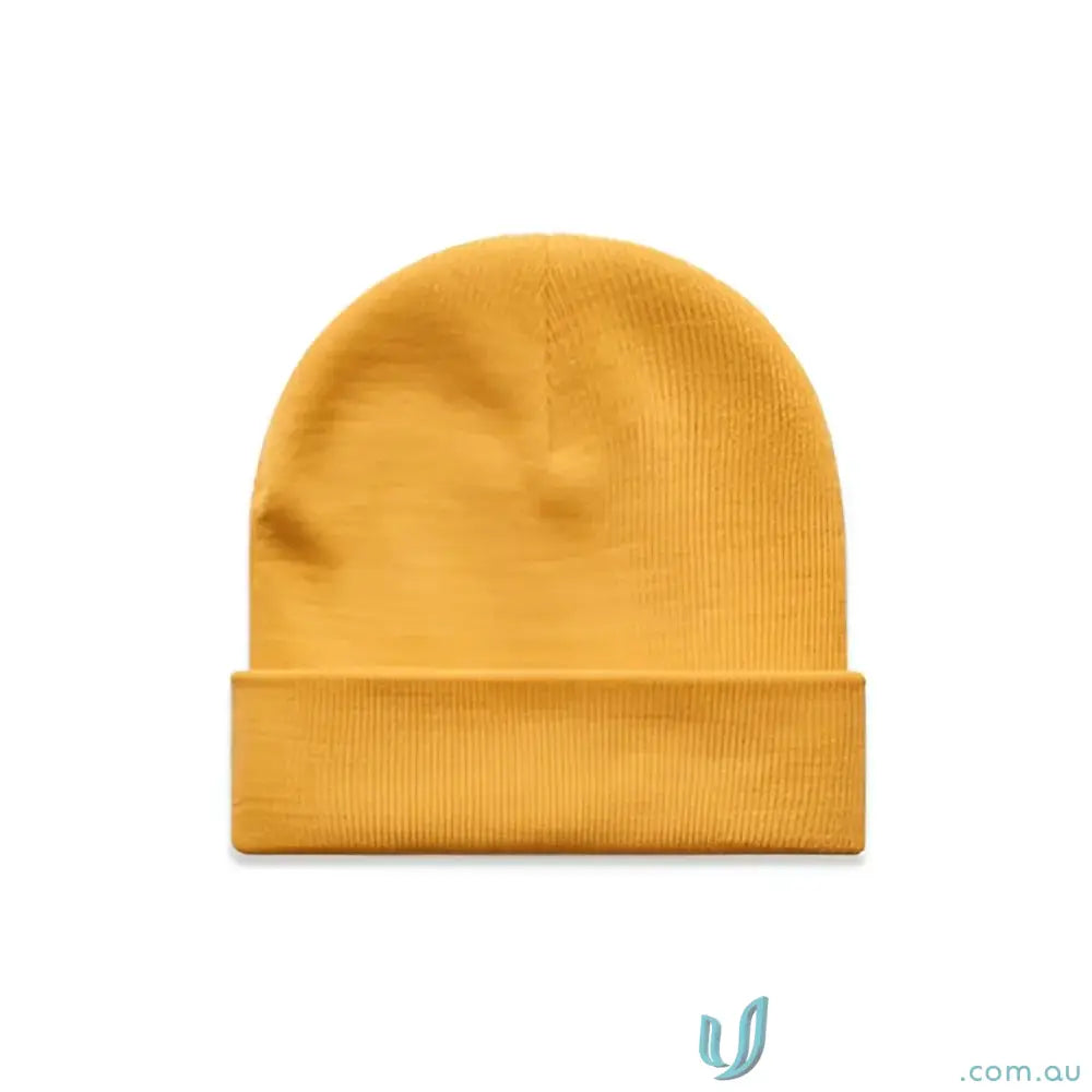 Mustard yellow cuff beanie from AS Colour Cuff Beanie 1107 relaxed fit acrylic knit hat