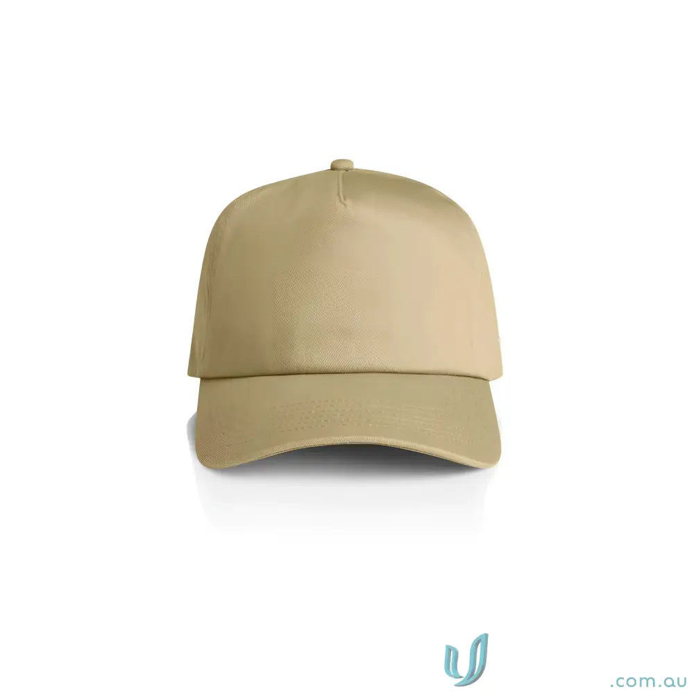 Plain tan AS Colour Frame Soft Cap with curved peak and plastic adjustable snapback