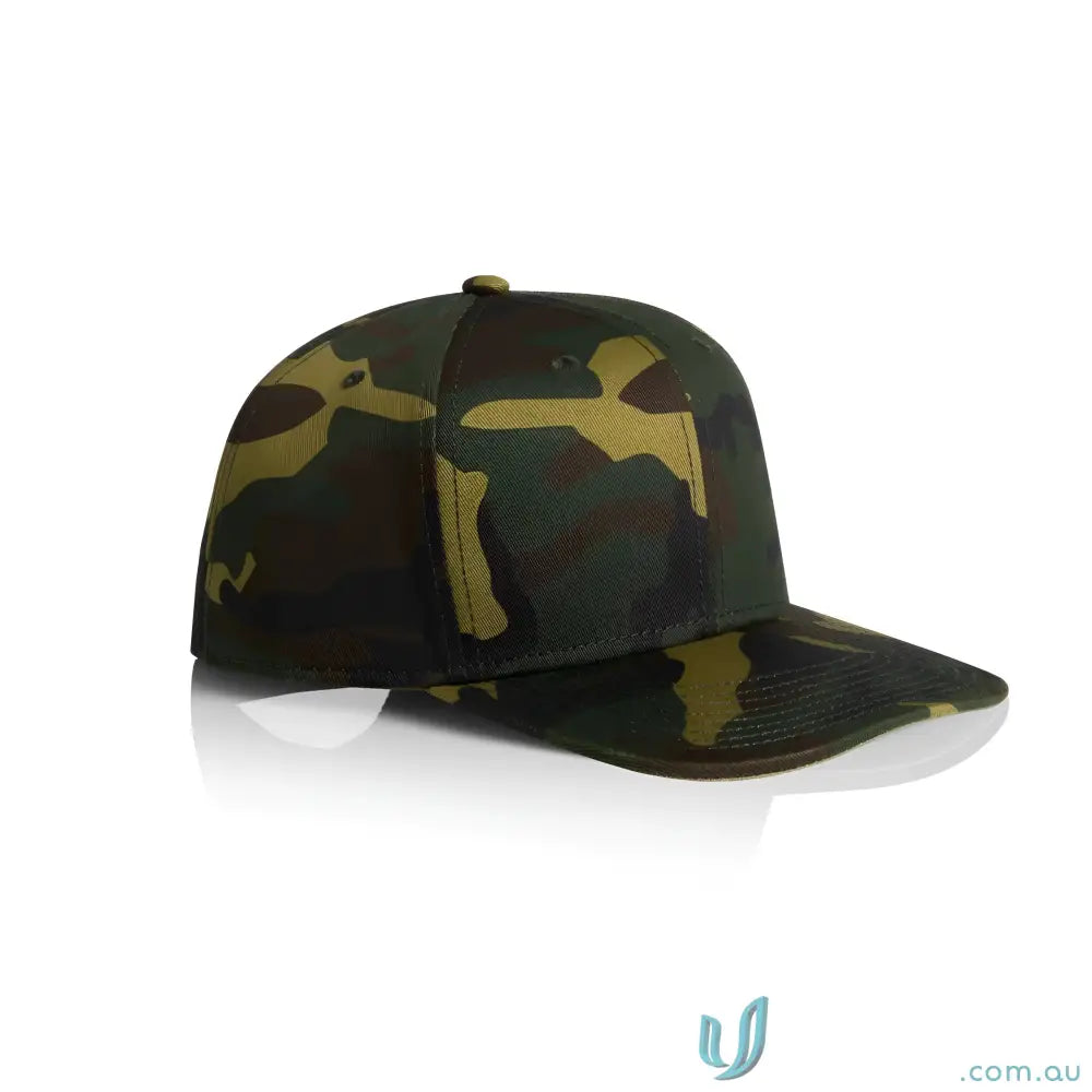 Camouflage print flat peak stock camo cap AS Colour Stock Camo Cap 1183