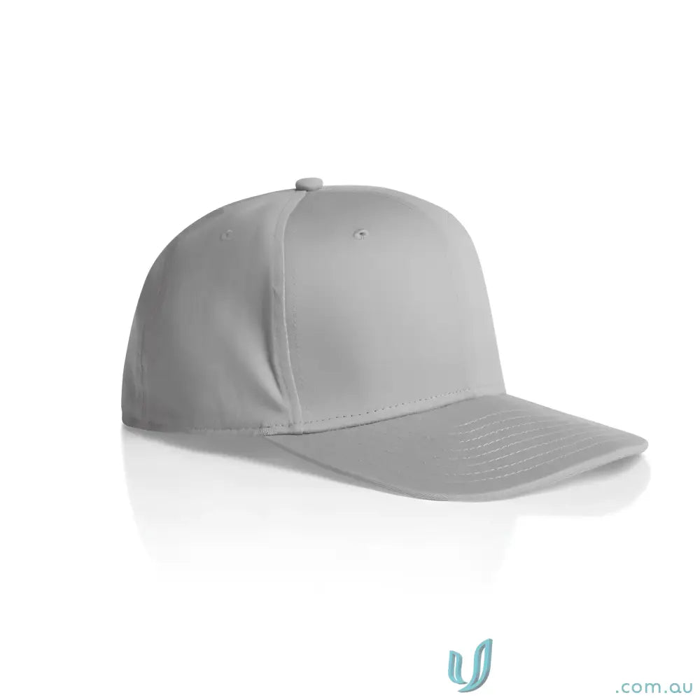 Plain light grey AS Colour Stock Flex Cap 1106 with flat peak and high profile design