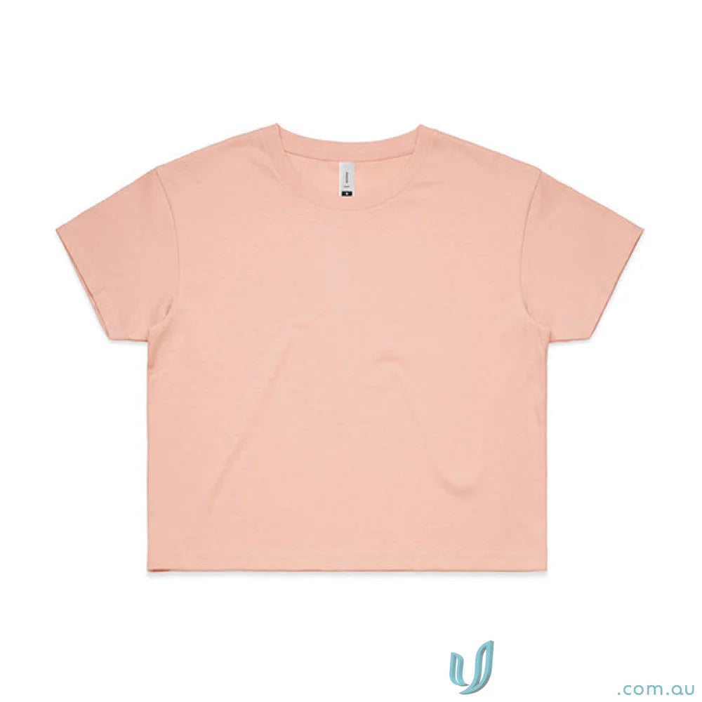 Peach-colored AS Crop Tee short-sleeved t-shirt perfect for workwear or uniforms