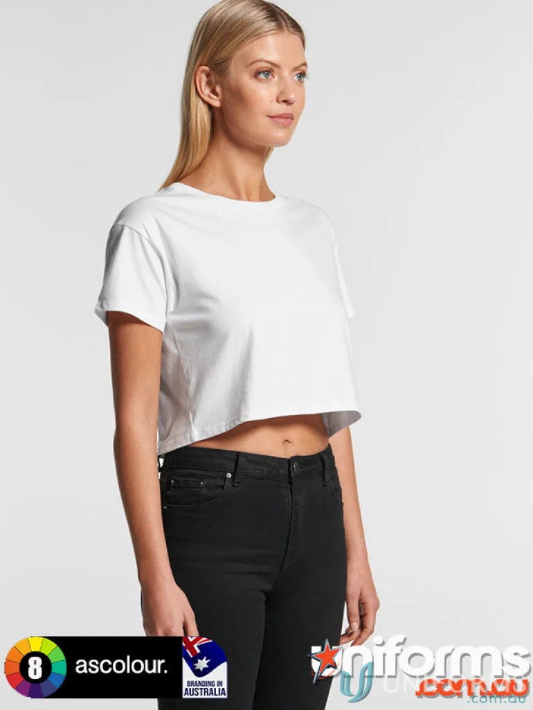 White cropped t-shirt from AS Crop Tee, perfect for uniforms and workwear needs