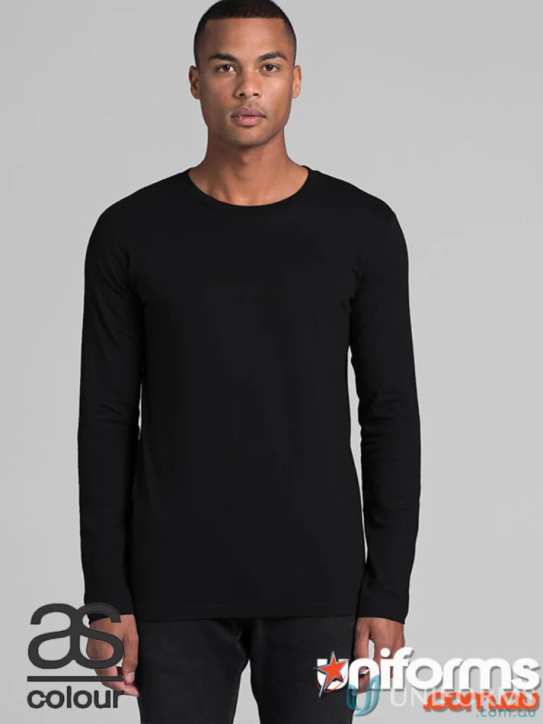 Black ink LS Tee on male model, perfect for uniforms and workwear style