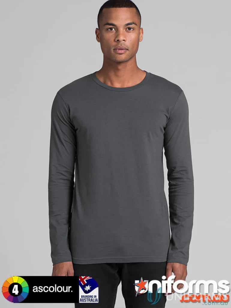 Dark grey AS Ink LS Tee on male model, perfect for uniforms and workwear