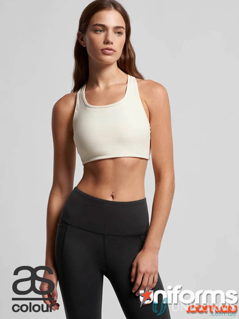 Women’s athletic wear featuring AS Ladies Active Sports Bra ideal for workout uniforms