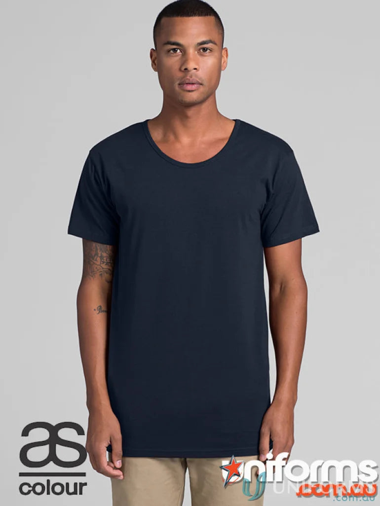 Navy blue scoop neck T-shirt from AS Shadow Tee, perfect for workwear or uniforms