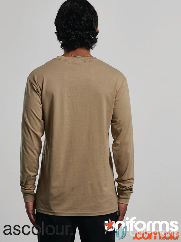 Khaki long-sleeved workwear shirt from AS Staple LS Tee, perfect for uniforms