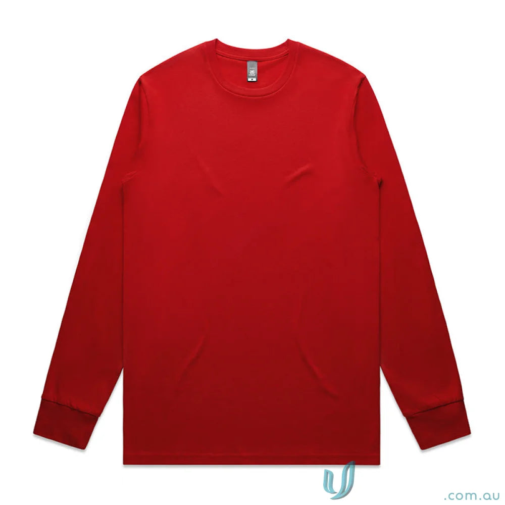 Red long-sleeved workwear shirt from AS Staple LS Tee, perfect for uniforms