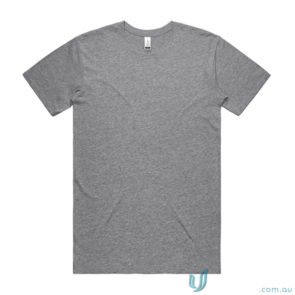 Plain gray short-sleeve staple organic tee with crew neck for a casual look