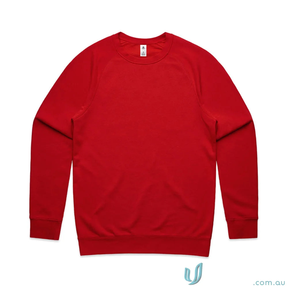 Red long-sleeved sweatshirt from AS Supply Crew, perfect for workwear and uniforms