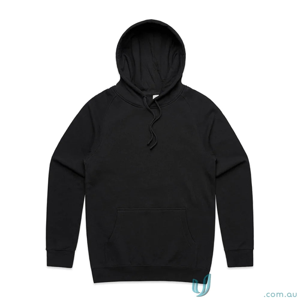 AS Supply Hoodie black hooded sweatshirt made from polyester anti-pill fleece with a regular fit