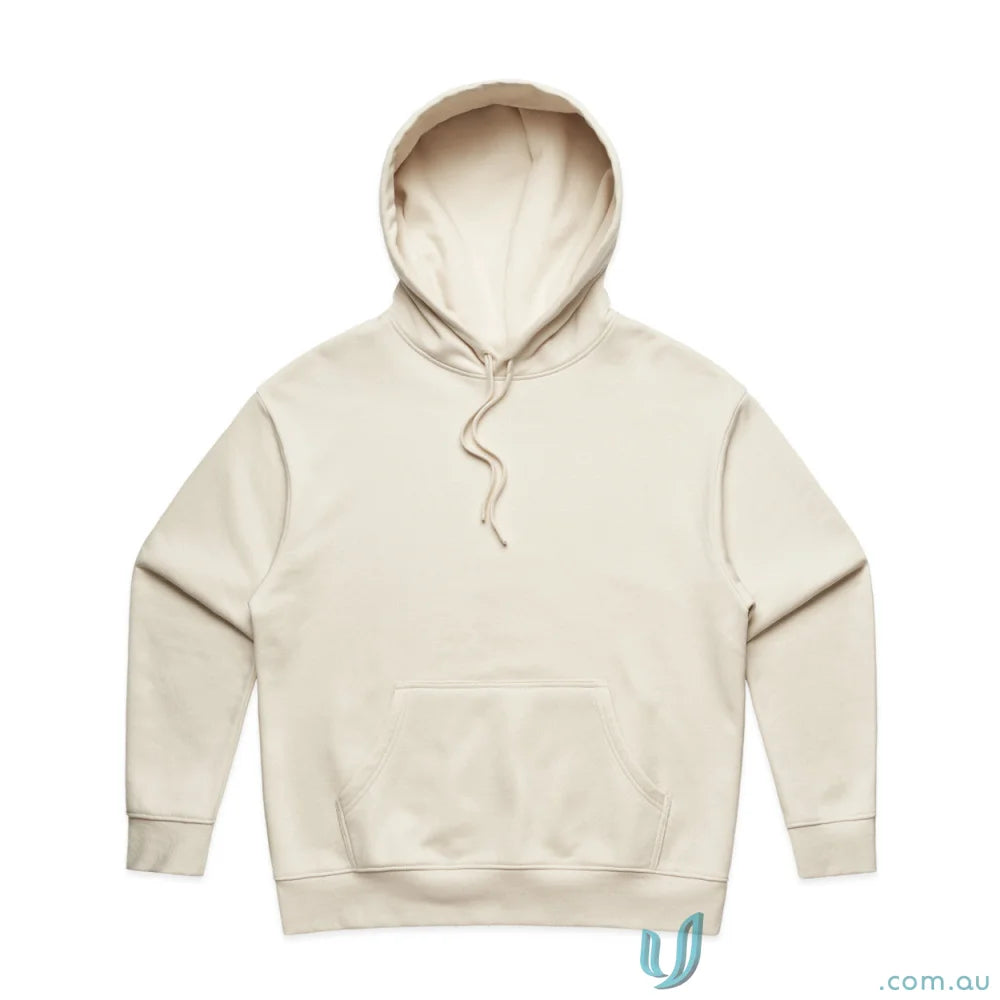 Beige AS Supply Hoodie with polyester anti-pill fleece in regular fit style