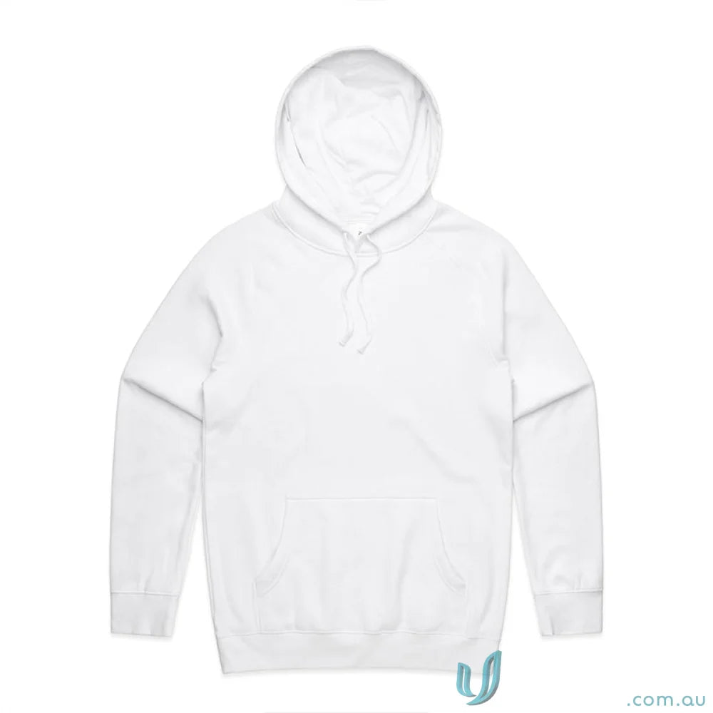 White hooded sweatshirt made of polyester anti-pill fleece in regular fit style