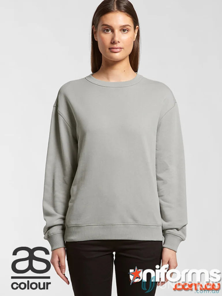 Gray long-sleeved sweatshirt from AS Womens Premium Crew perfect for workwear and uniforms