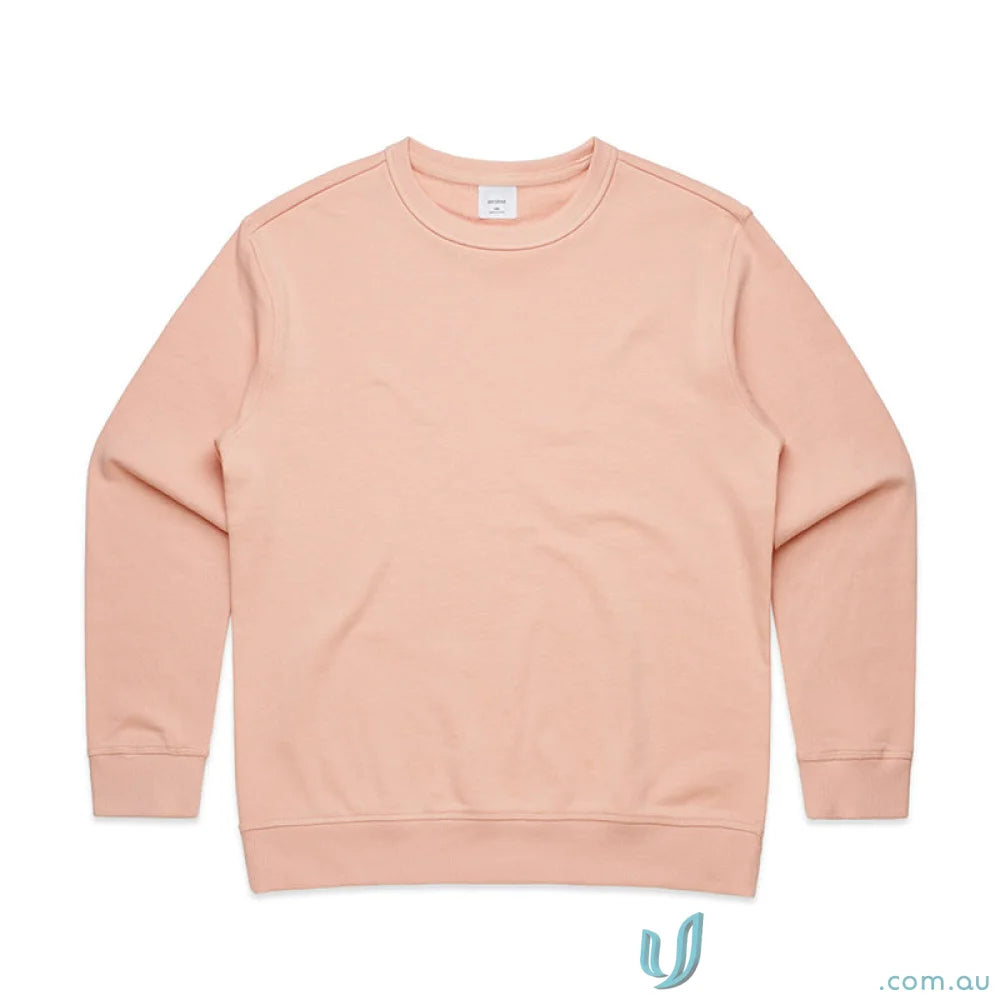 Peach-colored crewneck sweatshirt from AS Womens Premium Crew ideal for work uniforms or workwear