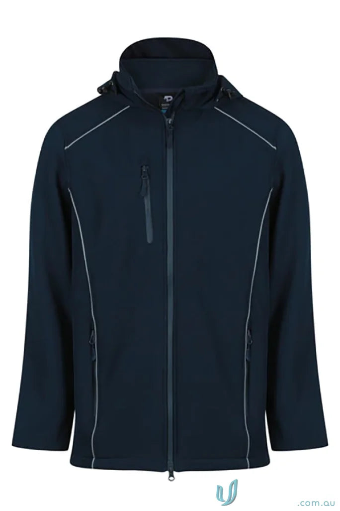 Navy blue softshell polyester Aspen Mens Jacket perfect for uniforms or workwear