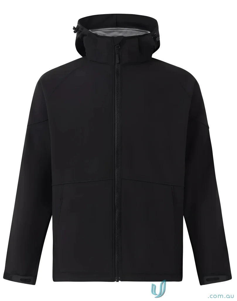 Black hooded Aspen Softshell Hooded Jacket with four-way stretch, JK33 Aspen style