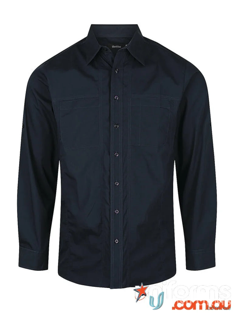 Dark blue Aston LS Shirt with modern cut, perfect for work uniforms