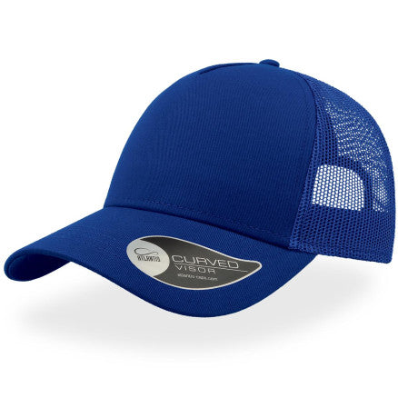 Royal blue Atlantis Trucker Cap curved visor mesh back adjustable strap