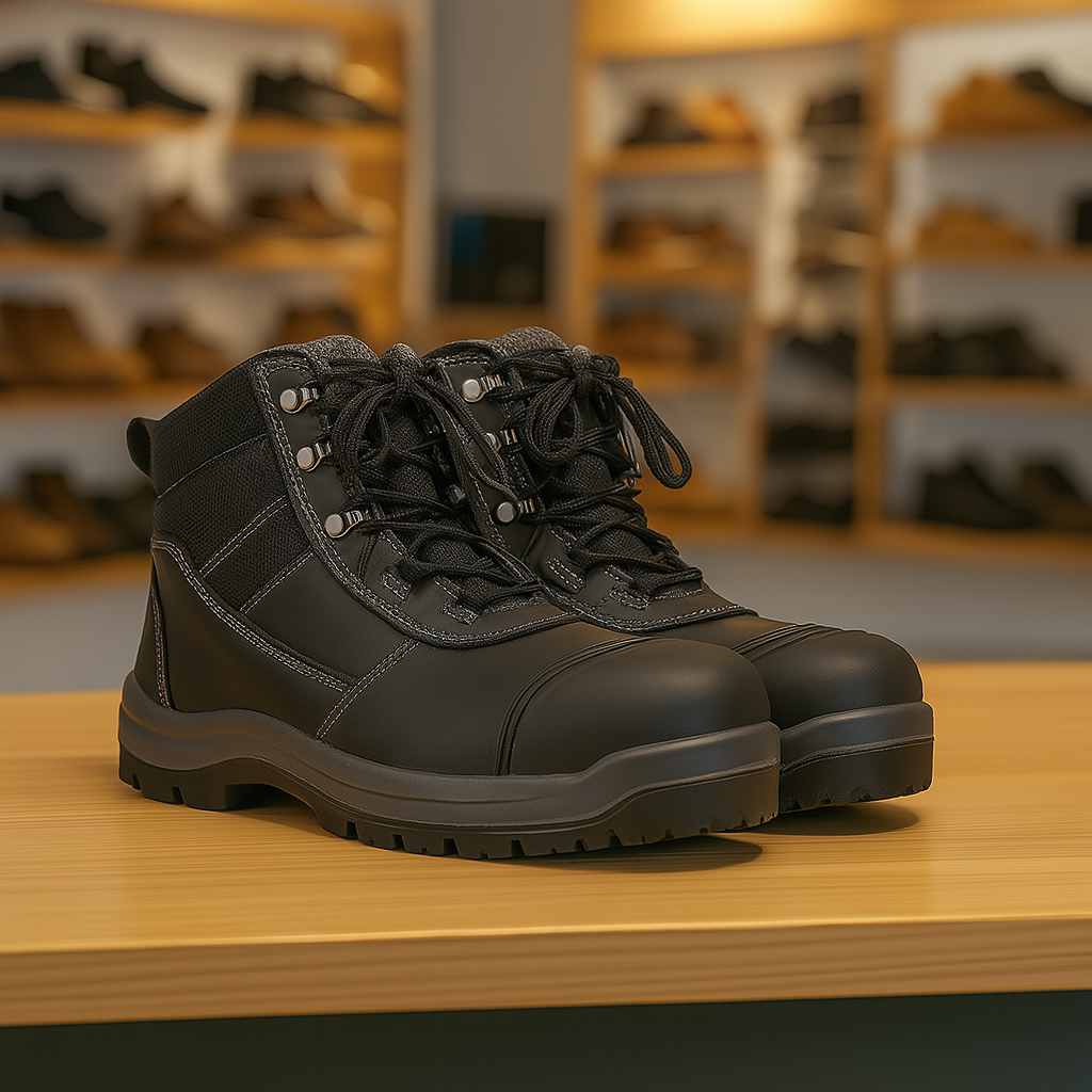 Atrax Heavy-Duty Zip Safety Boot: Composite Toe - Black/Grey / 3 - Footwear