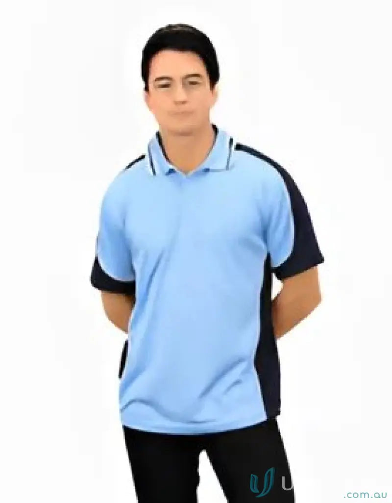 Two-tone Auburn Polo shirt with sewn-on pocket and moisture management tech