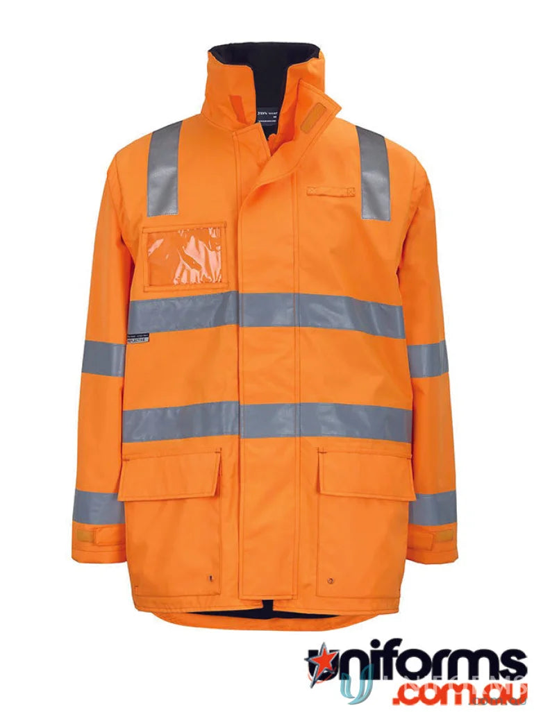 Orange high-visibility reflective tape AUST Rail D/N Zip Off Sleeve Longline Jacket