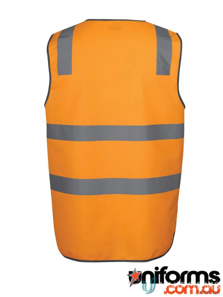 Orange Australian rail safety vest with reflective stripes for work uniforms and PPE
