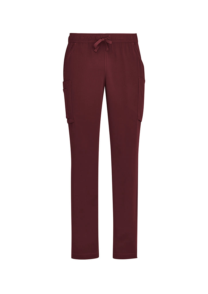 Biz Care Mens Avery straight leg scrub pant in maroon with side pockets