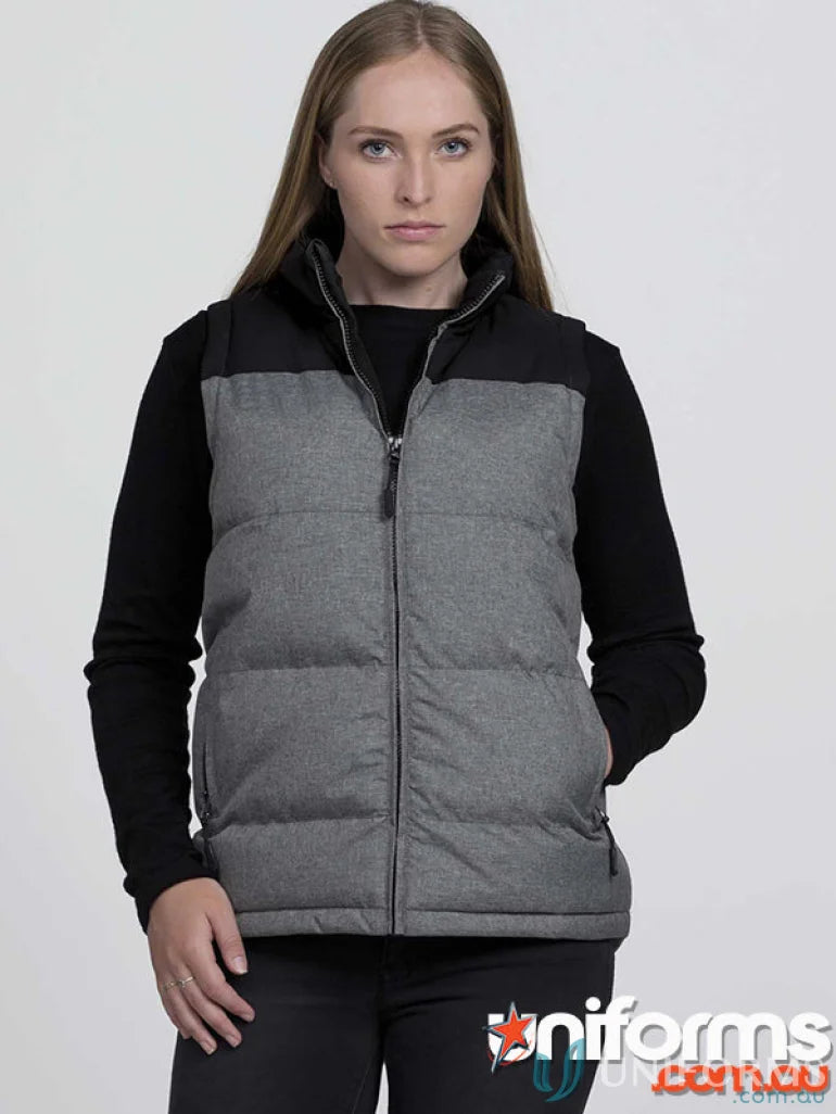 Gray and black Axle Puffa Vest with two zippered pockets and internal audio port