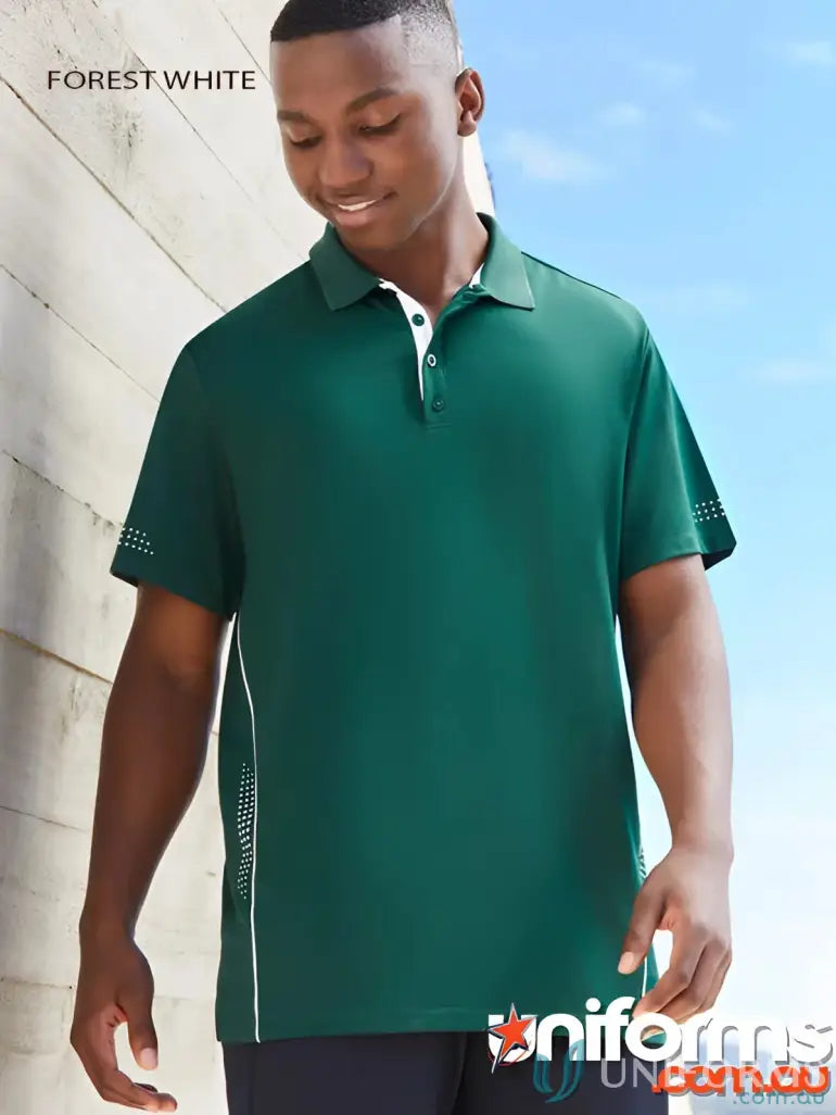 Green and white Balance Polo shirt for p200ms biz men’s all-day comfort