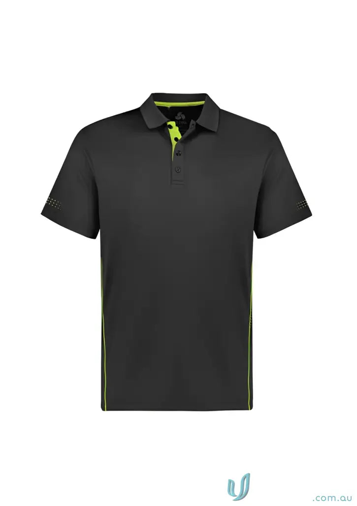 Black and lime green Balance Polo for all-day comfort, perfect for p200ms biz men’s