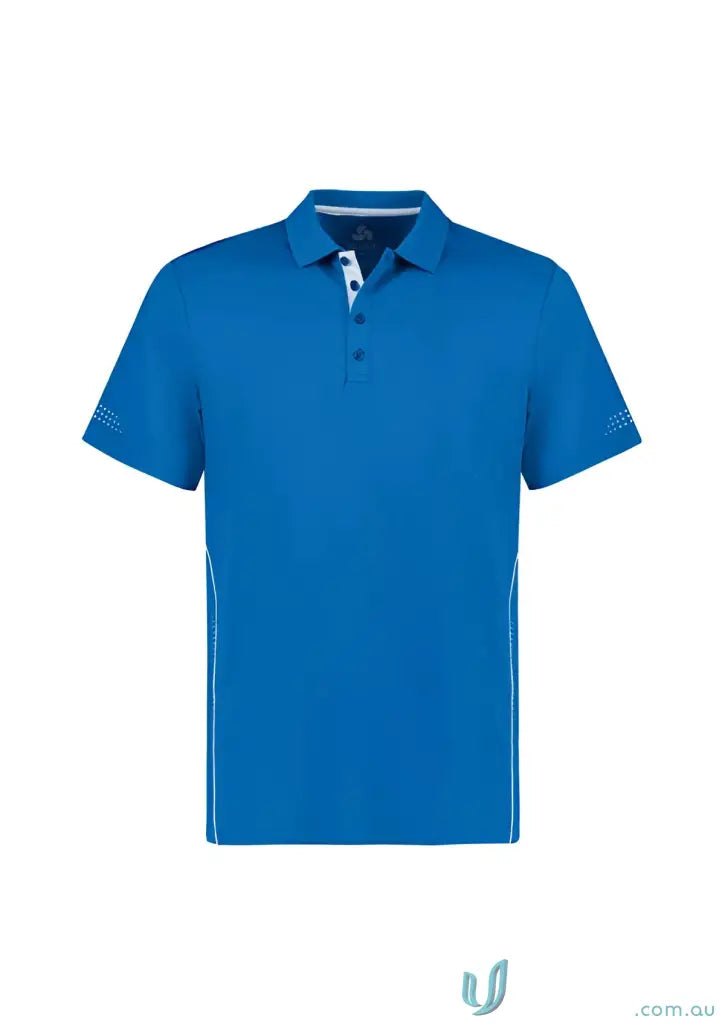 Blue short-sleeved polo shirt from Balance Polo for p200ms Biz Men’s all-day comfort