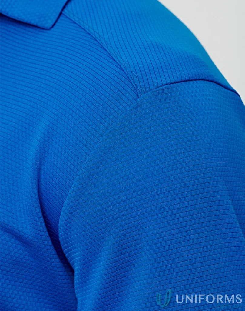 Blue textured bamboo charcoal fabric polo shirt from Bamboo Charcoal Corporate Polo collection