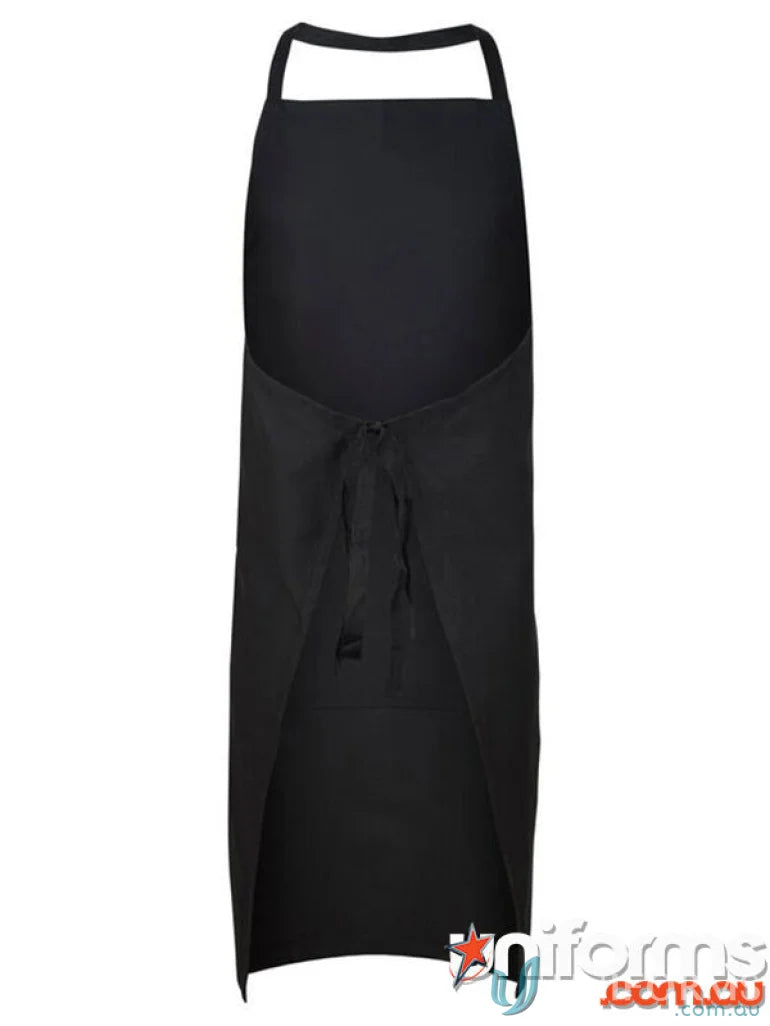 Black workcraft bib apron with neck loop, waist ties, and pocket ca003 for a professional touch