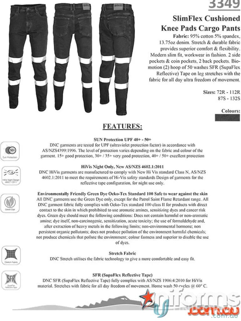 Bio Motion Taped Slimflex denim jeans with cushioned knee pads for a modern slim fit