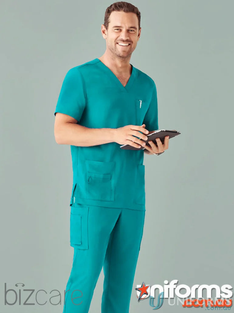 Teal Avery Straight Leg Scrub Pant from Biz Care Men’s for comfy medical look