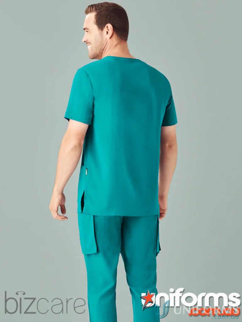 Teal Biz Care Men’s Avery Straight Leg Scrub Pant for a comfy fit