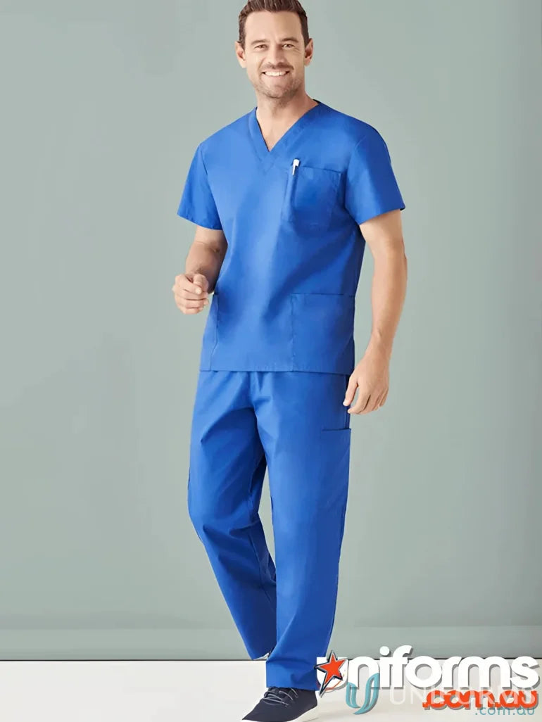 Blue medical scrubs from the Biz Classic Scrub Pant unisex cargo collection h10610