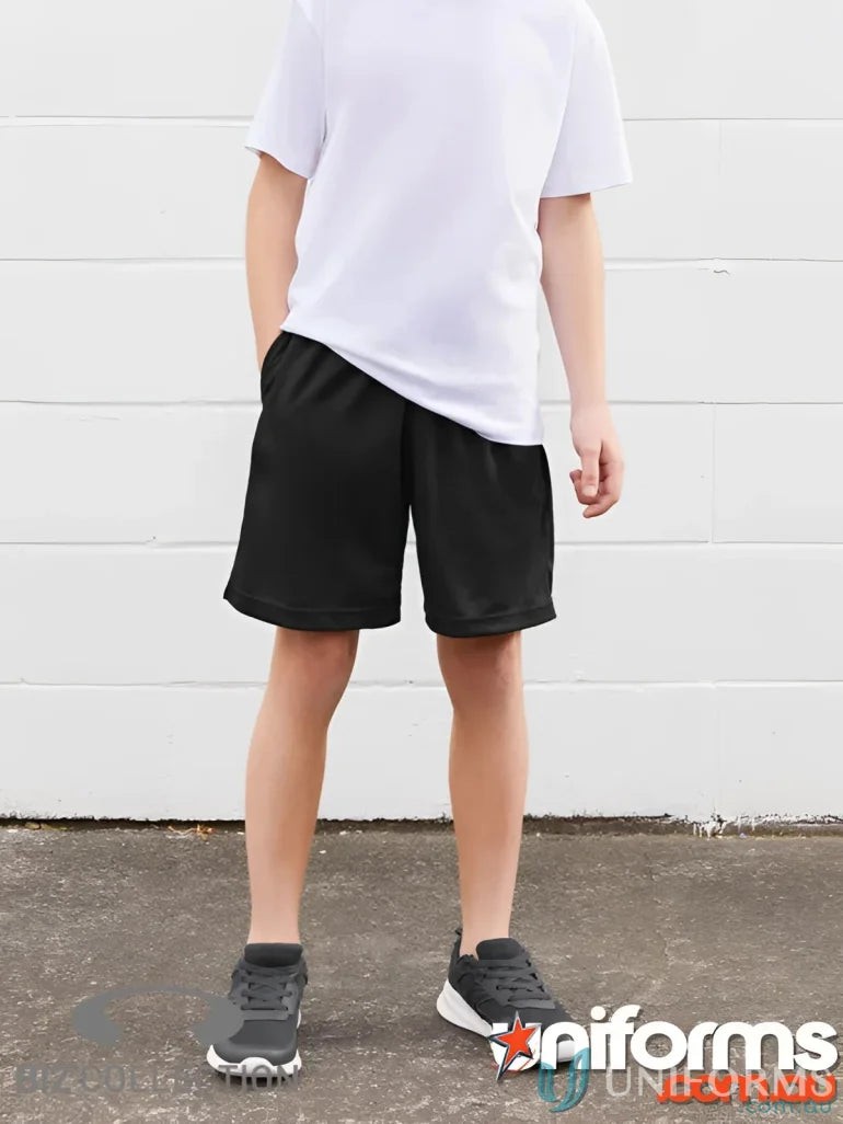 Kids stay comfortable in Biz Collection Kids Bizcool Shorts made from breathable polyester mesh