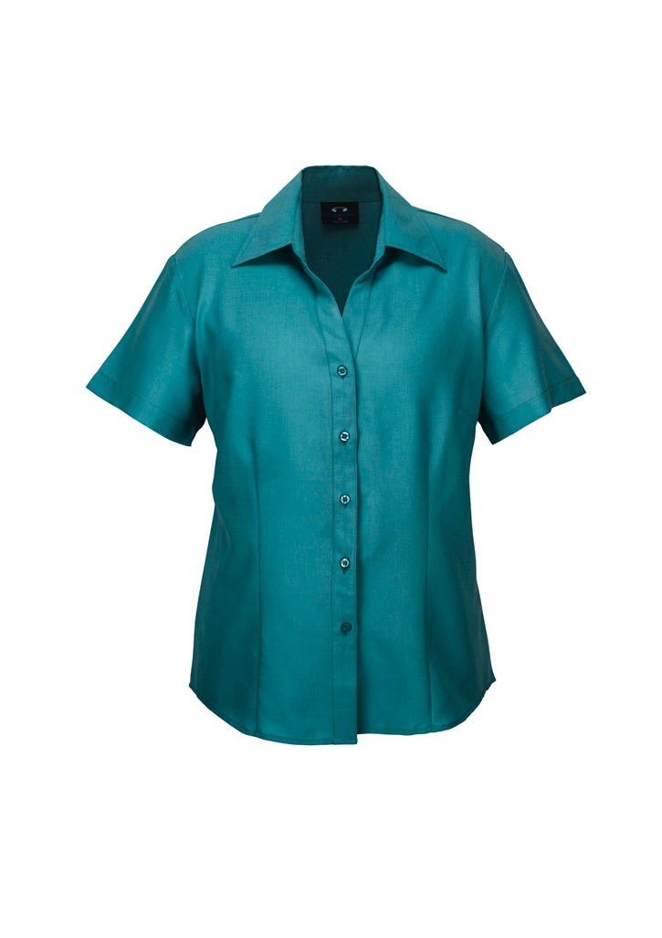 Teal Biz Ladies Oasis SS short sleeve shirt with classic collar