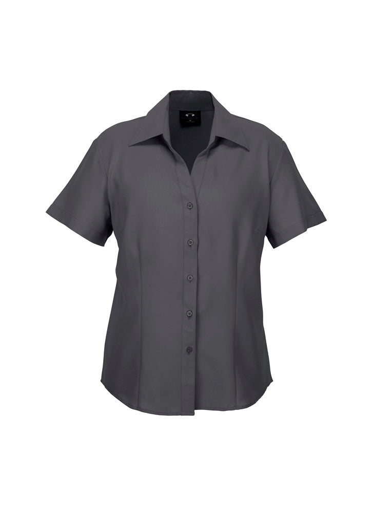 Biz Ladies Plain Oasis SS Shirt - Charcoal / 06 - shirts