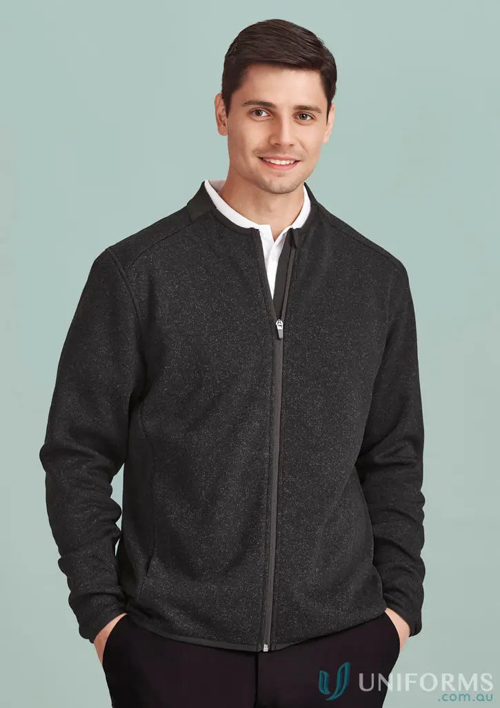 Men’s Nova Zip dark grey fleece zip jumper, perfect winter workwear piece
