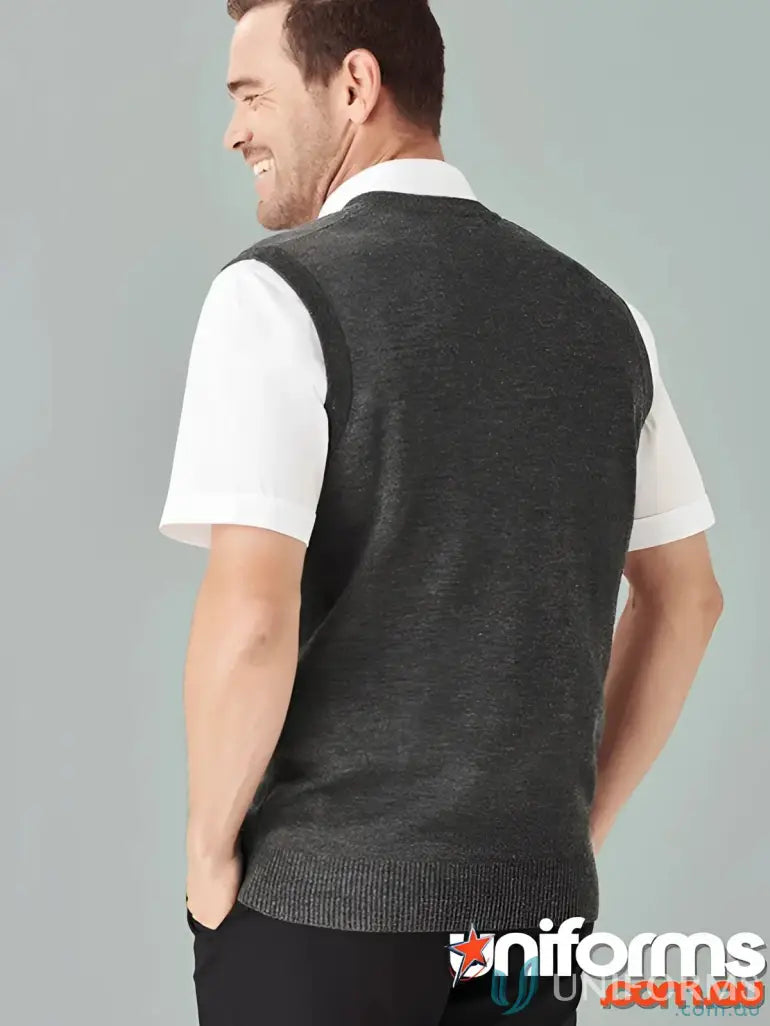 Gray knitted vest from Biz Collection Milano, made of cozy merino wool