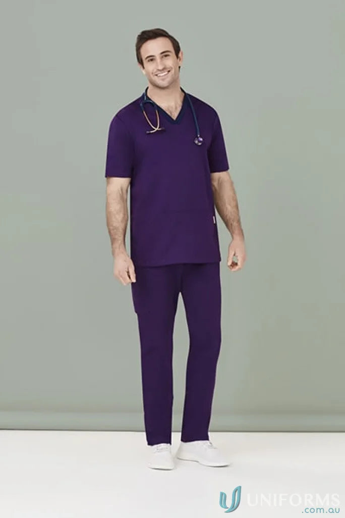 Purple Riley Straight Scrub Pant with straight leg fit for comfortable medical wear